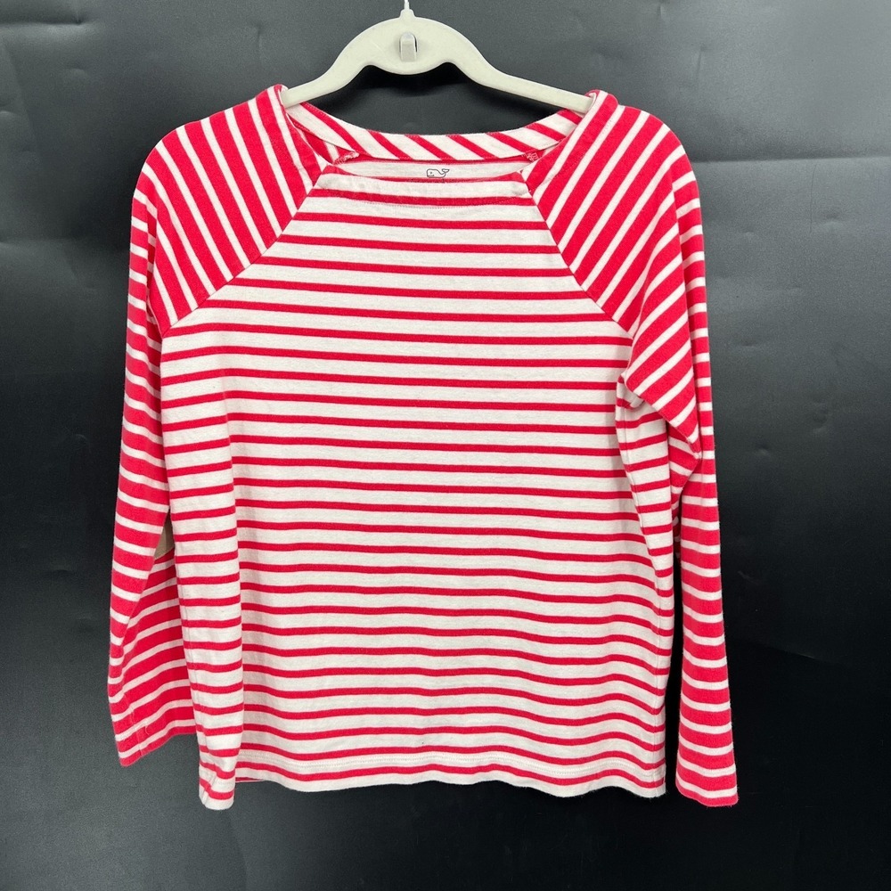Vineyard Vines mixed stripe elbow patch top coastal‎ nautical preppy New England